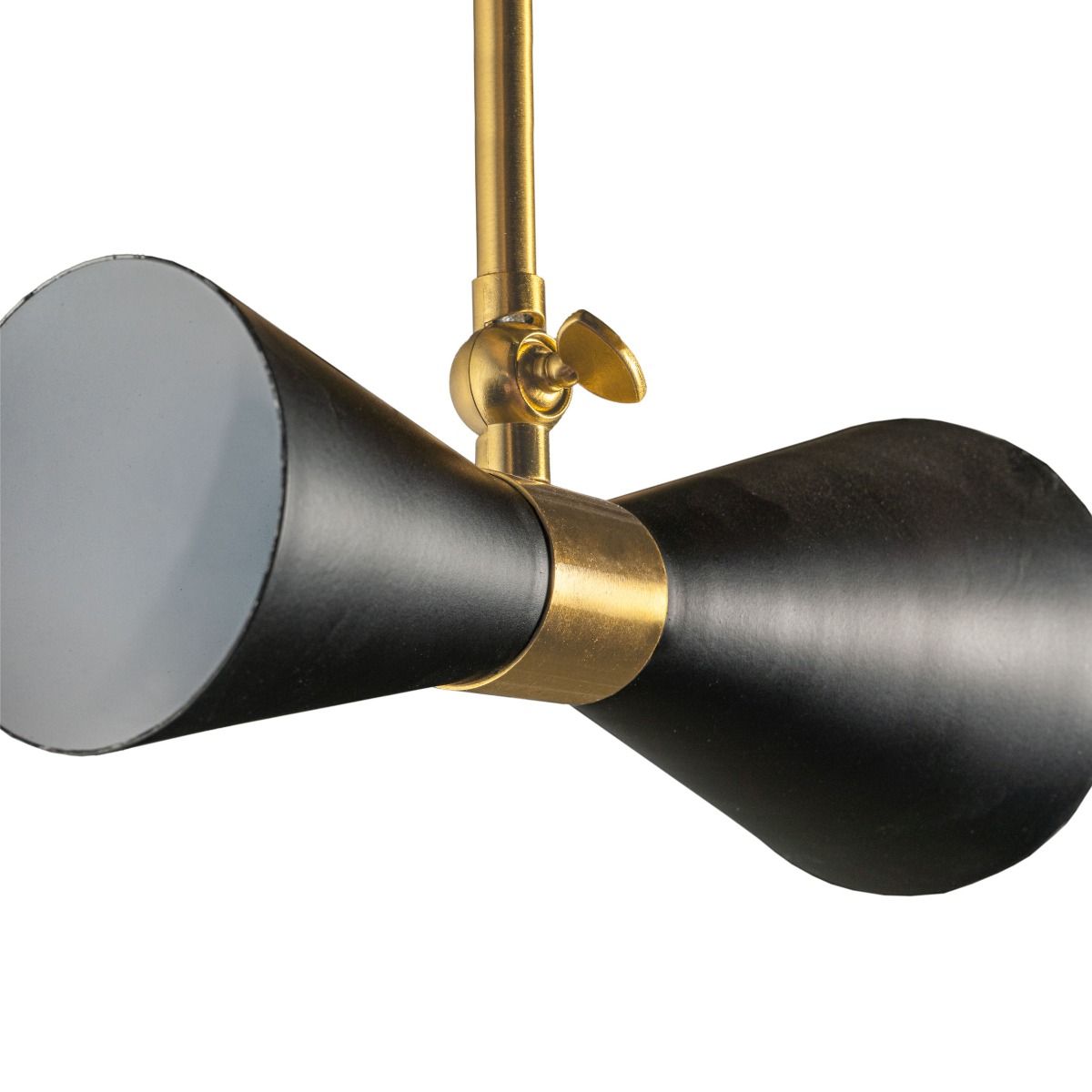 Calvin One Armed Black and Brass Metal Wall Sconce